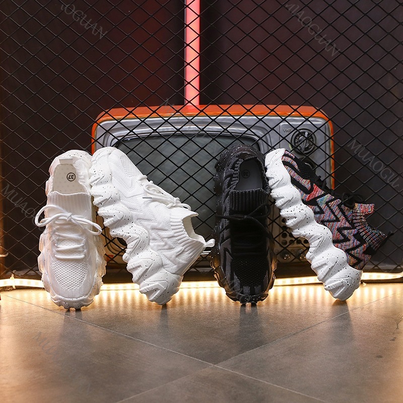 Sports Equipment For Running - Women Chunky Sneakers Breathable Knitting Thick