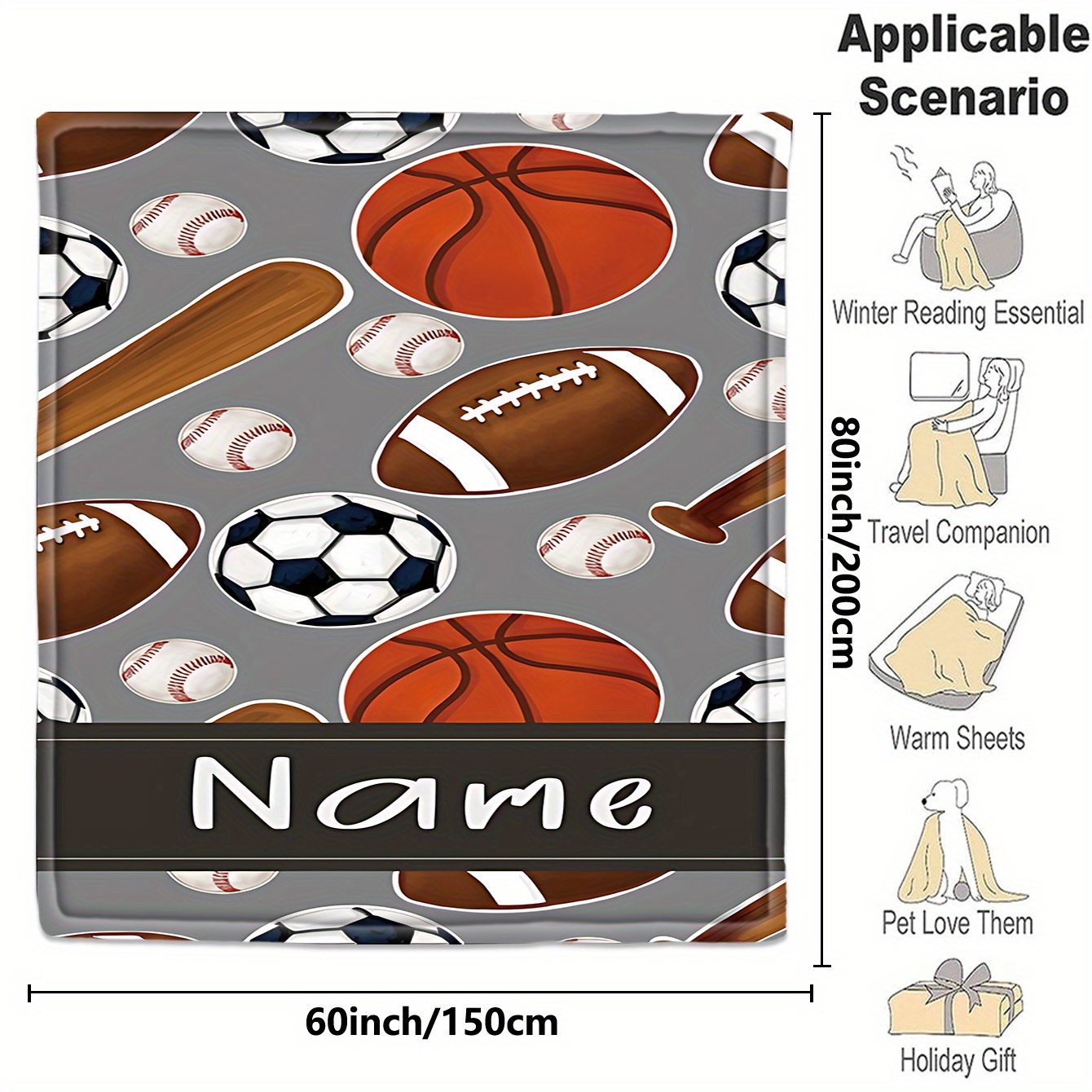 1 Custom name blanket sports e - Name Sports Equipment 评论和价格