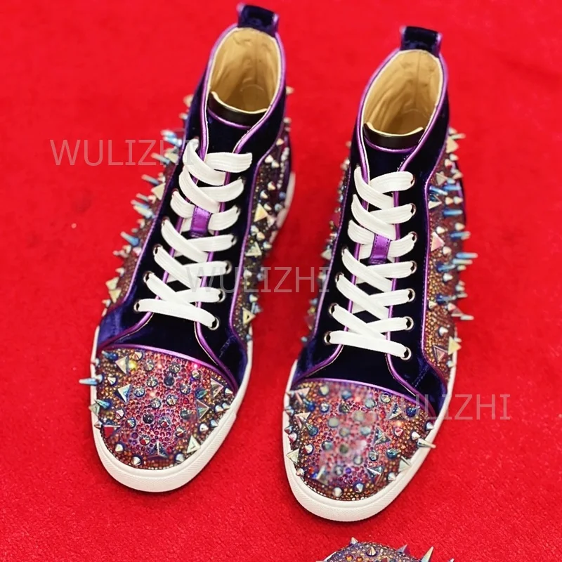 Dark Purple Crystal Rivet Men  - Sports Equipment For Running 评论和价格