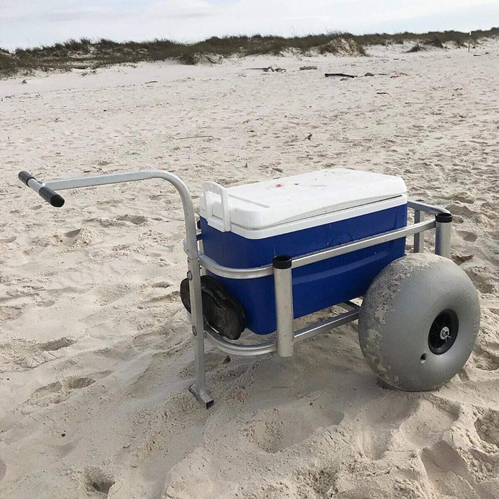 Beach Cart Sand Wheels 16 Inch - Sports Equipment Trolley 评论和价格