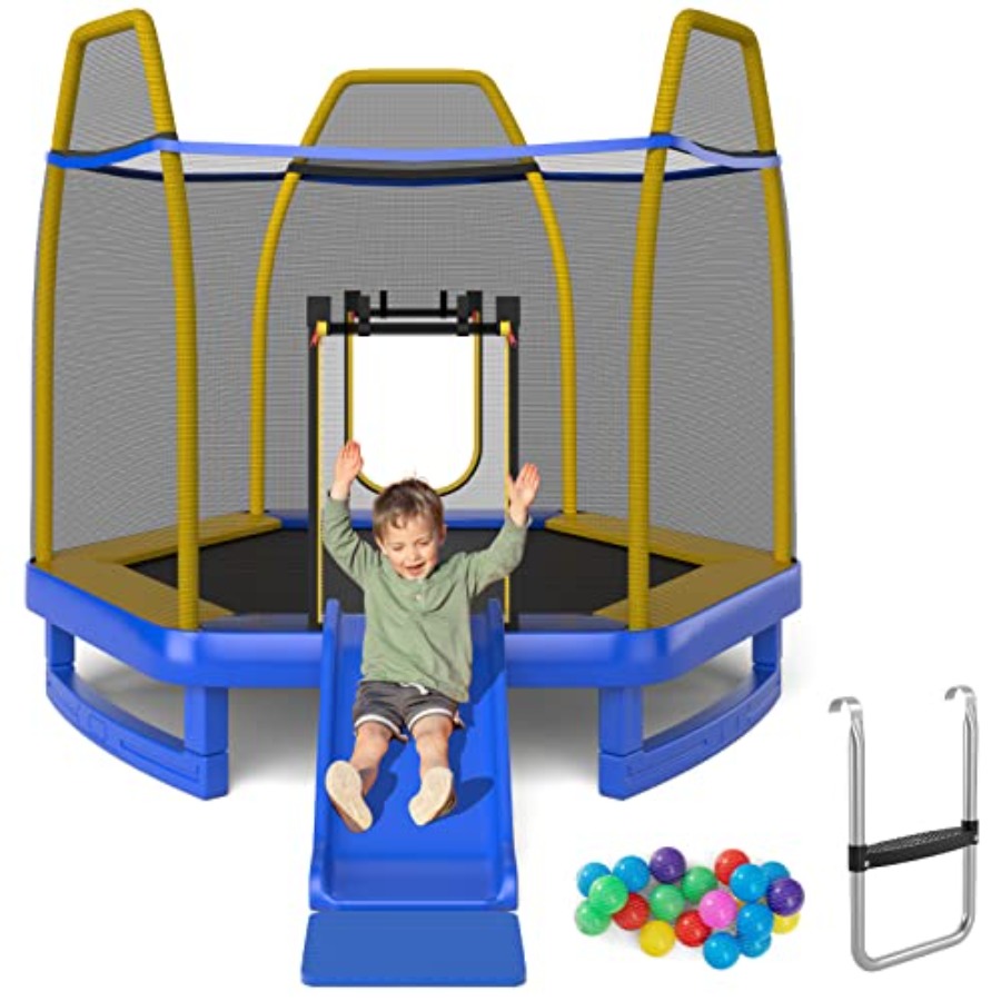 7 FT Trampoline With Ladder Sl - Trampoline Spring Cover 评论和价格