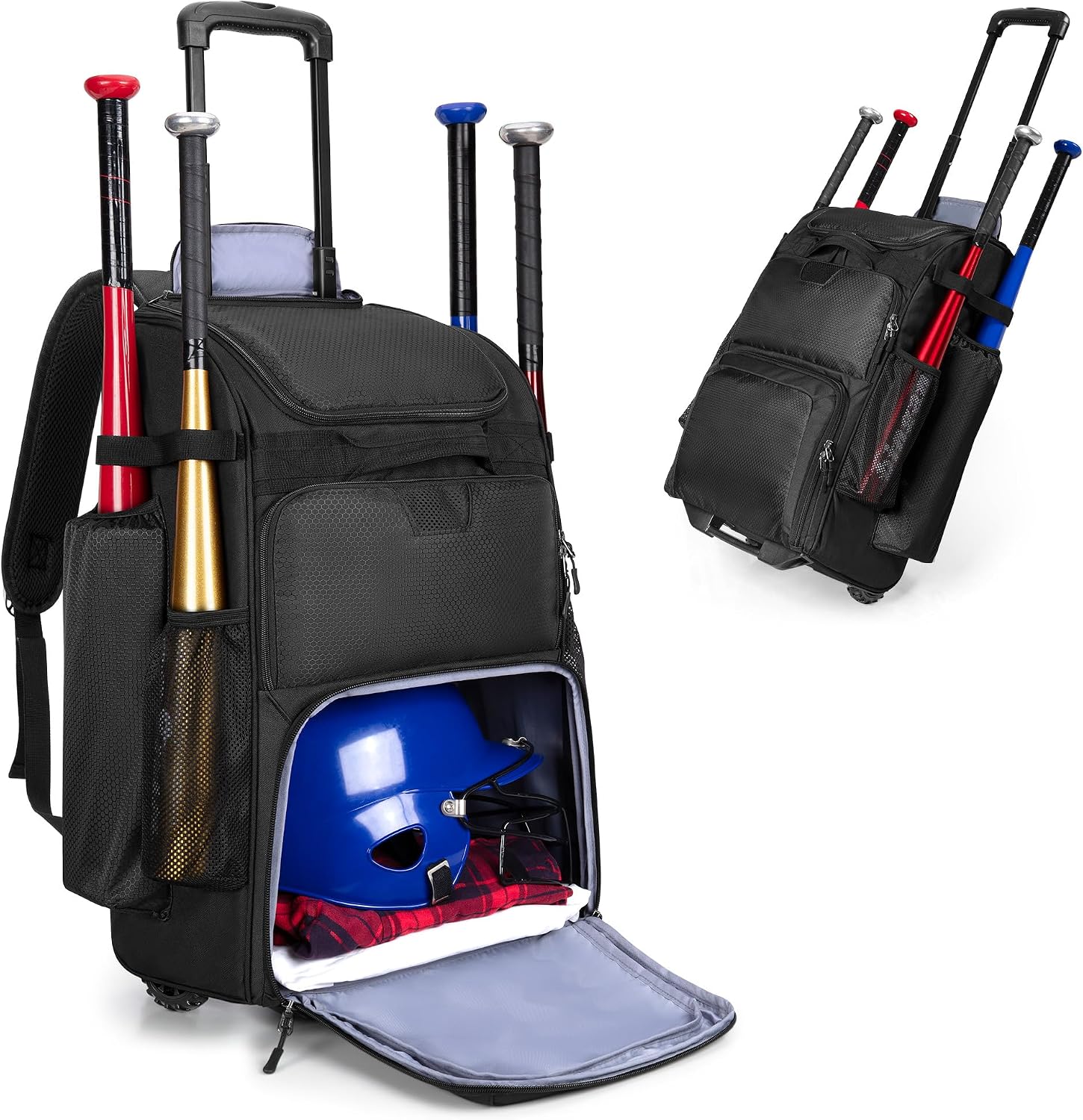 Rolling Baseball Backpack With - Sports Equipment Bat 评论和价格